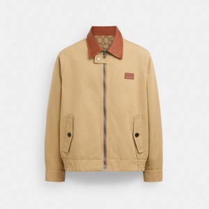 Brown Coach Heritage Reversible Men Jackets | ZA_CH92916